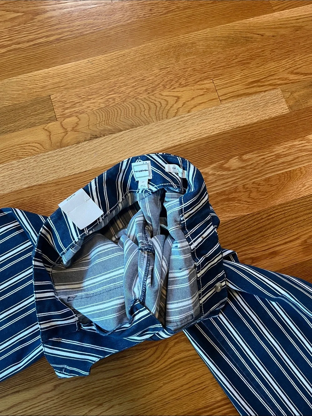 Anthropologie Colette Striped Wide-Leg Full-Length Pants Size 28P NWT - Picture 11 of 14